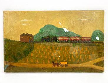 PHILIP CHABOT (1899-1982) PRIMITIVE LANDSCAPE O/C