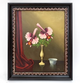FLORAL STILL LIFE PAINTING O/B