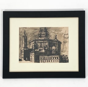 1950 NEW YORK CITY WATERCOLOR