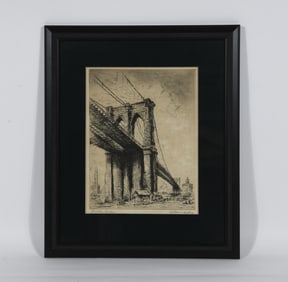 BROOKLYN BRIDGE ETCHING
