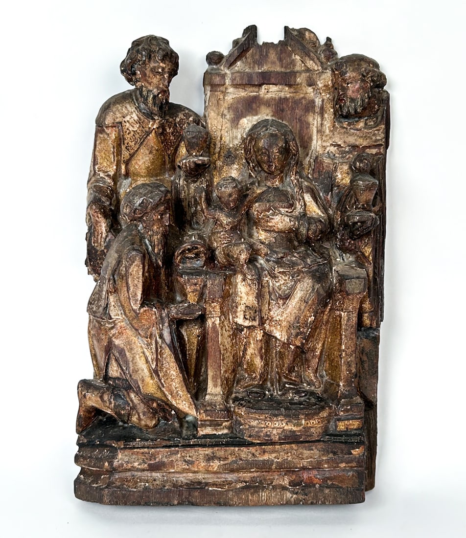 SOUTH FLANDERS CIRCA 1510-20 ADORATION RELIEF