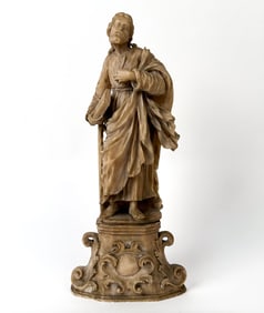 LATE 17TH C. TRAPANI ALABASTER SAINT