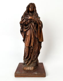 NORTH ITALIAN C. 1600 WALNUT MADONNA FIGURE