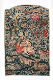 EARLY 18TH C. GEORGIAN NEEDLEWORK PANEL
