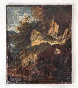 17TH C. DUTCH LANDSCAPE OIL ON CANVAS