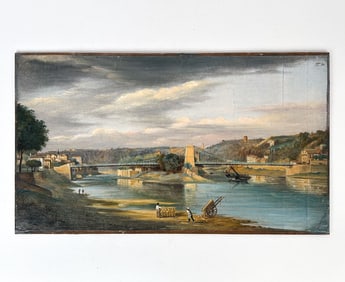 EARLY 19TH C. FRENCH O/P SUSPENSION BRIDGE