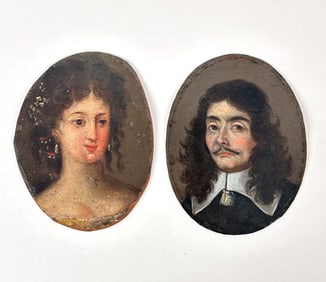 PAIR OF 17TH C. CONTINENTAL PORTRAITS ON COPPER