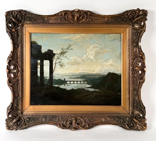LATE 18TH C. BRITISH ITALIANATE LANDSCAPE O/P