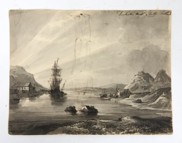 C. 1800 SCOTTISH VIEW WASH AND INK