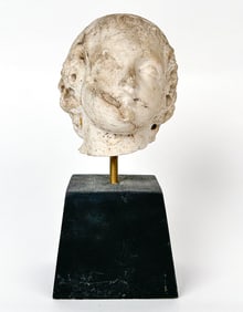 ROMAN MARBLE HEAD OF YOUTH AFTER CLASSICAL GREEK