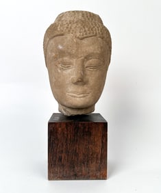 AYUTTHAYA 15TH/16TH C. SANDSTONE BUDDHA HEAD