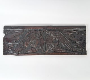 17TH C. CARVED PANEL WITH WAVERIN