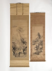 (2) JAPANESE LANDSCAPE SCROLLS