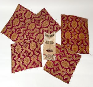 ANTIQUE BROCADE GROUPING
