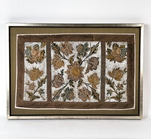 17TH C. FRENCH EMBROIDERY WITH BEADWORK