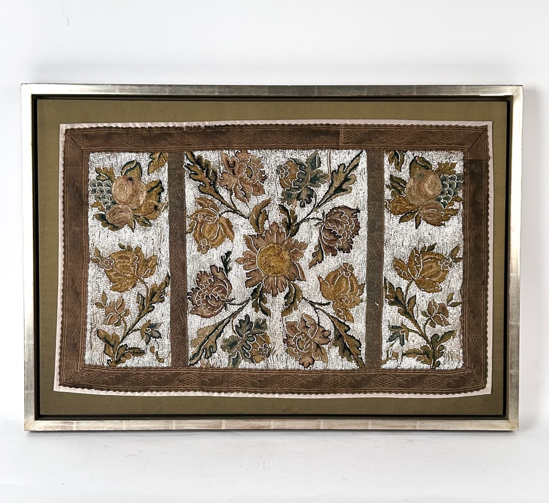 17TH C. FRENCH EMBROIDERY WITH BEADWORK (1 of 7)