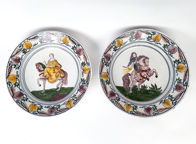 PAIR OF 18TH C. DUTCH CHARGERS PRINCE & PRINCESS