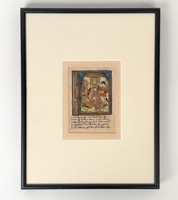 15TH C. DUTCH ILLUMINATED MANUSCRIPT LEAF