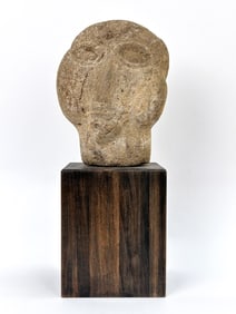MOUND BUILDER CULTURE SANDSTONE HEAD