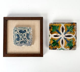 (2) 16TH C. SPANISH TILES
