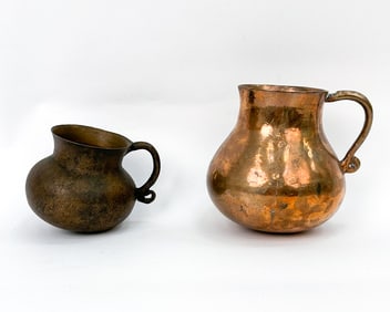(2) 15TH C. BRONZE JUGS