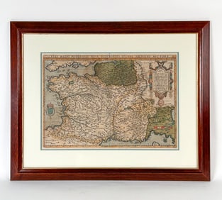 ORTELIUS MAP OF FRANCE ORIGINAL COLORING