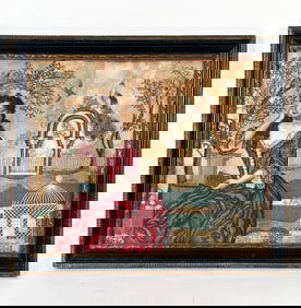 PERIOD QUEEN ANNE COLLAGE PICTURE MIXED MEDIA