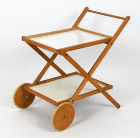 SCANDINAVIAN TEAK BAR CART C. 1960S