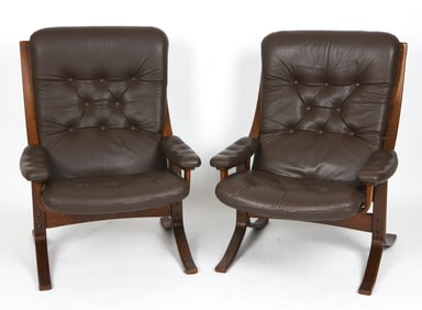 ATTR. JON HJORTDAL NORWEGIAN LOUNGE CHAIRS C 1970S