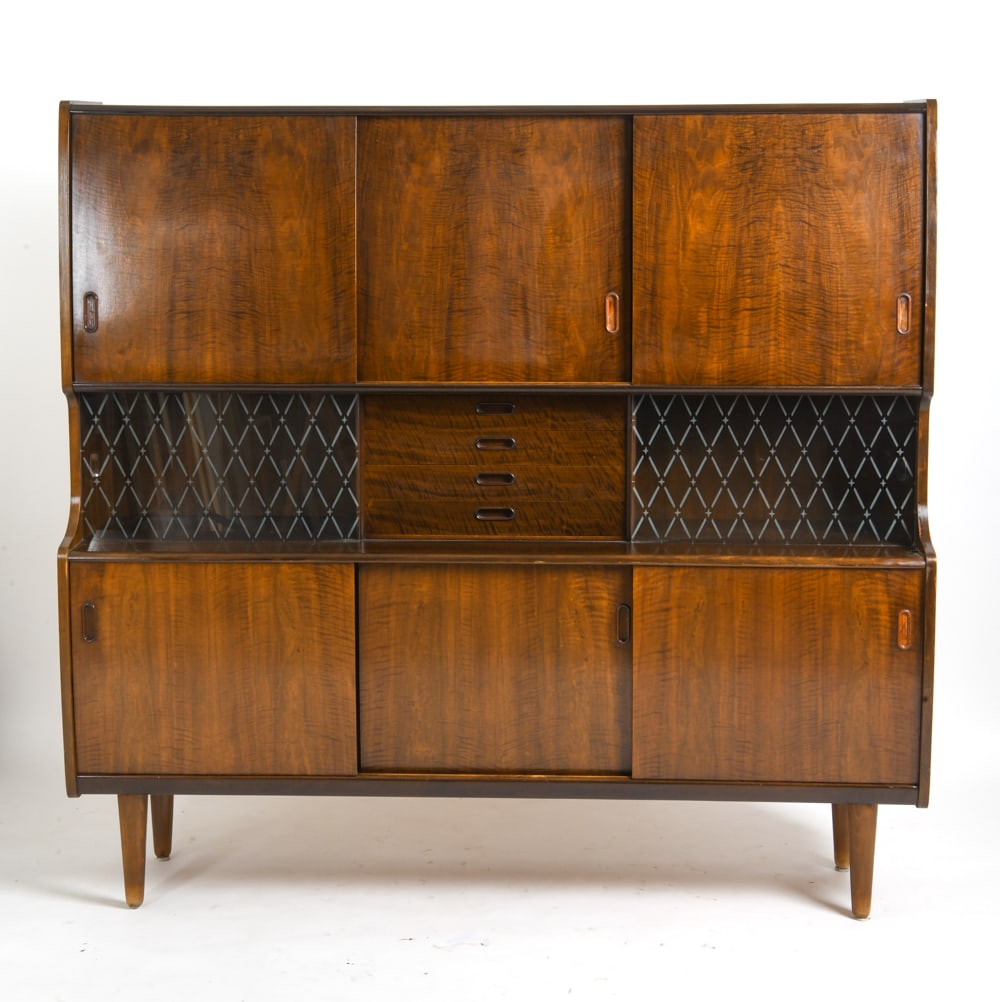 POUL M. JESSEN DANISH WALNUT HIGHBOARD C. 1960S (1 of 18)