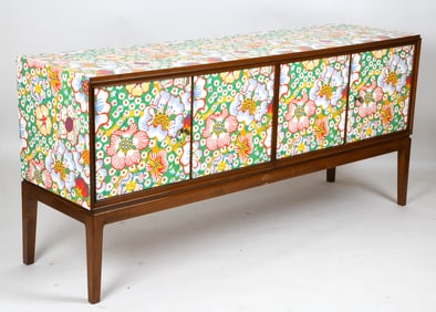 JOSEF FRANK SVENSK TENN WALLPAPER SIDEBOARD C.1950