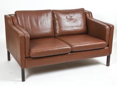 STOUBY BORGE MOGENSEN STYLE LEATHER LOVESEAT