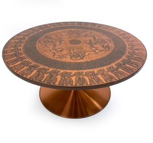 ATTR. POUL CADOVIUS COPPER PEDESTAL TABLE C. 1960S