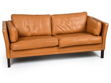 ATTR. BORGE MOGENSEN LEATHER SOFA C. 1970S