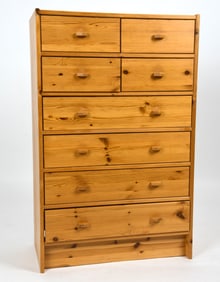 MANNER OF SVEN LARSSON PINE CHEST OF DRAWERS 1980S