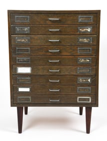 INDUSTRIAL OAK FLAT FILE STORAGE CABINET