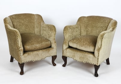 PAIR OF SWEDISH MOHAIR LOUNGE CHAIRS MID 20TH C.