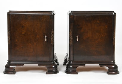 ART DECO WALNUT SIDE CABINETS C.1940S
