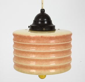 ART DECO STYLE GLASS PENDANT LIGHT FIXTURE