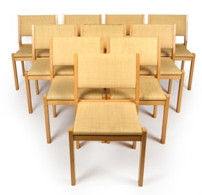 (10) MANNER OF ALVAR AALTO BIRCH DINING CHAIRS
