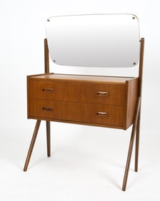 AG SPEJL KOBBERBESKYTTET DANISH TEAK VANITY 1960S
