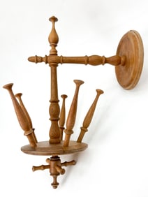 SCANDINAVIAN OAK COAT & HAT RACK