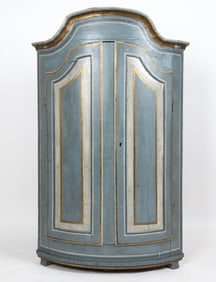 SWEDISH GUSTAVIAN PAINTED PINE CORNER CABINET