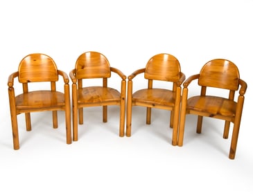 (4) RAINER DAUMILLER DANISH PINE DINING CHAIRS