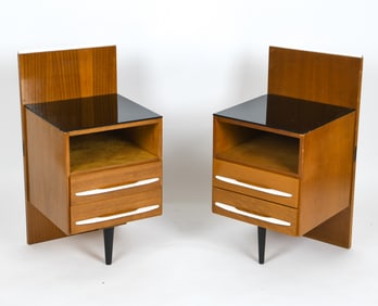 UP ZAVODY POLISH BEECHWOOD NIGHTSTANDS C. 1960S