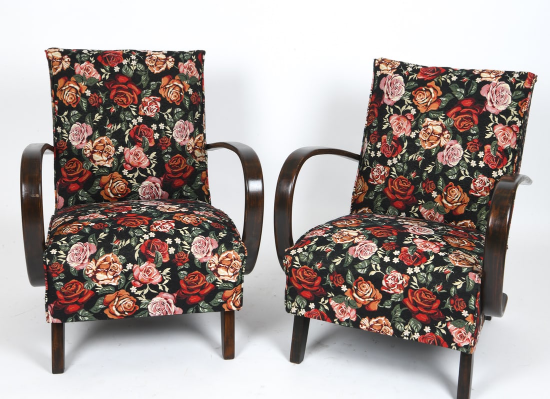 ATTR. JINDRICH HALABALA BEECH LOUNGE CHAIRS 1940S (1 of 14)