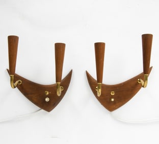 ATTR. LAONI BELYSNING DANISH TEAK & BRASS SCONCES