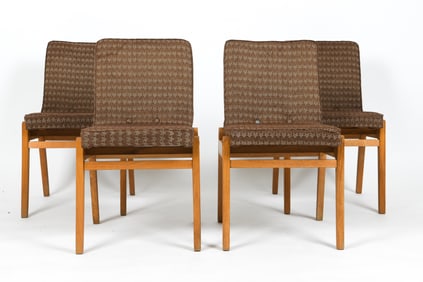 KUDOWA III POLISH BEECH DINING CHAIRS C. 1970S