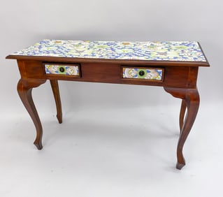 SCANDINAVIAN CONSOLE TABLE W/ WALLPAPER