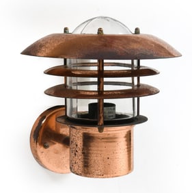 DANISH COPPER OUTDOOR WALL SCONCE C. 1970S
